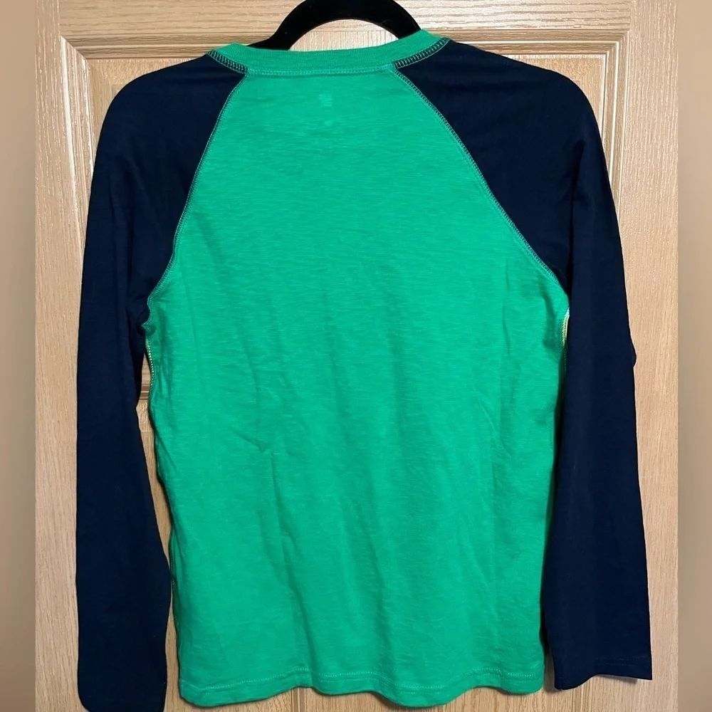 Kids Green, White & Yellow Colorblock Stripe Henley Longsleeve T-Shirt | Gap NWT